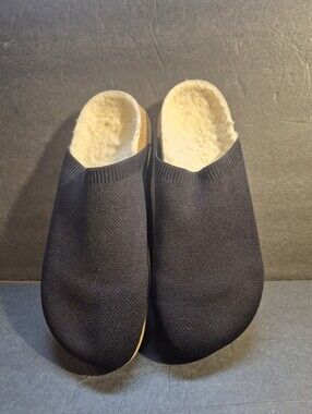 Message Eco-Shearling Henning Black  Mule Slip-On Slippers Size 38/US 8-8.5